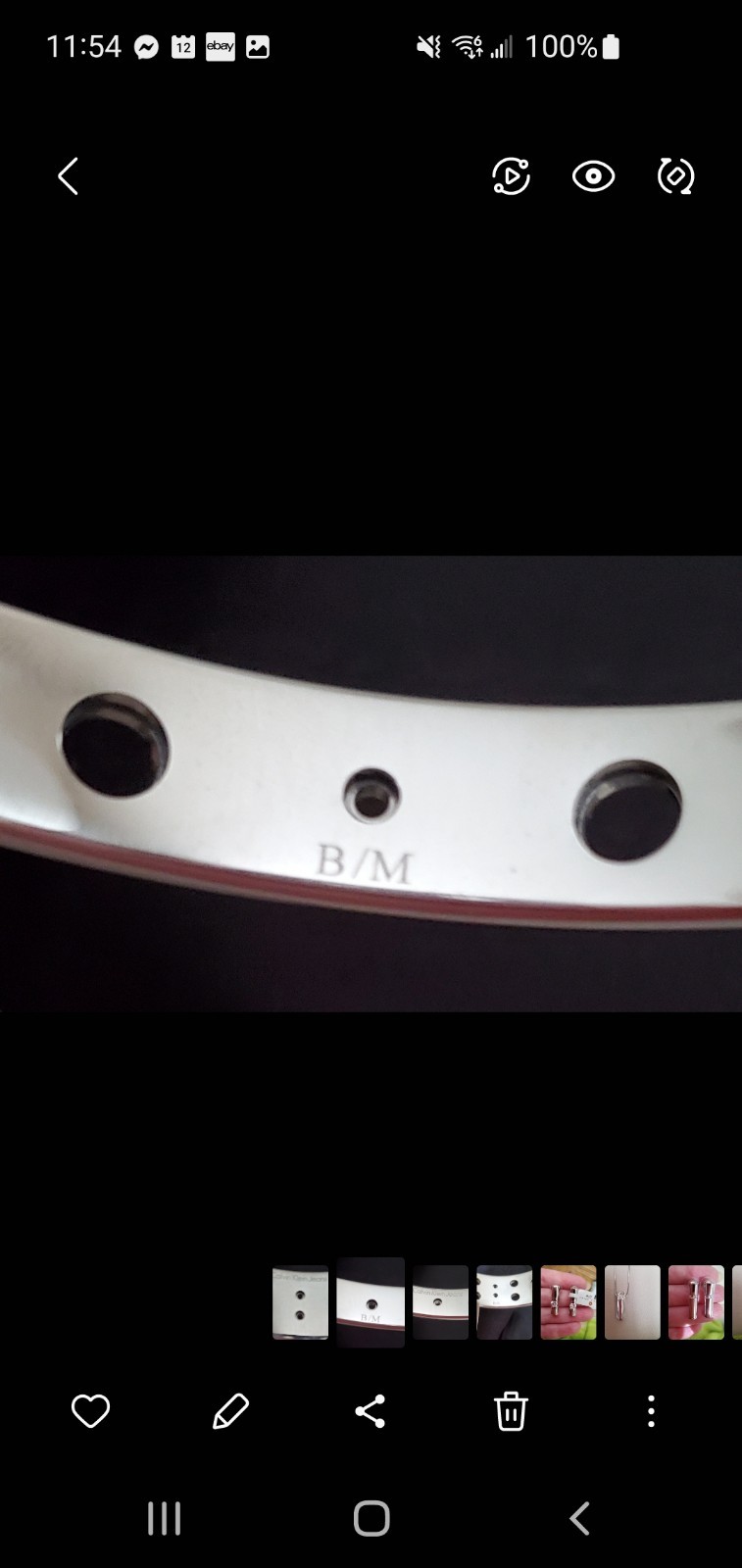 NWT Calvin Klein Narrow Notch Bangle Model KJ22AB01020M