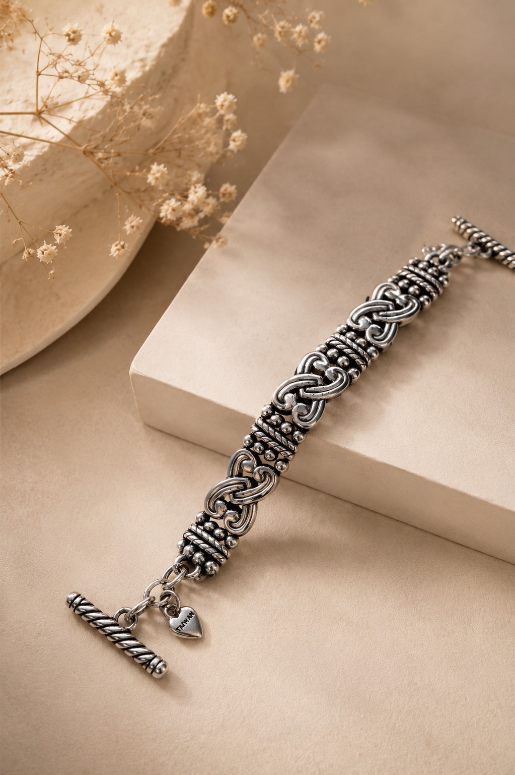 BRIGHTON Dream Inspirational Chain Panel Bracelet Toggle Clasp 7.5″