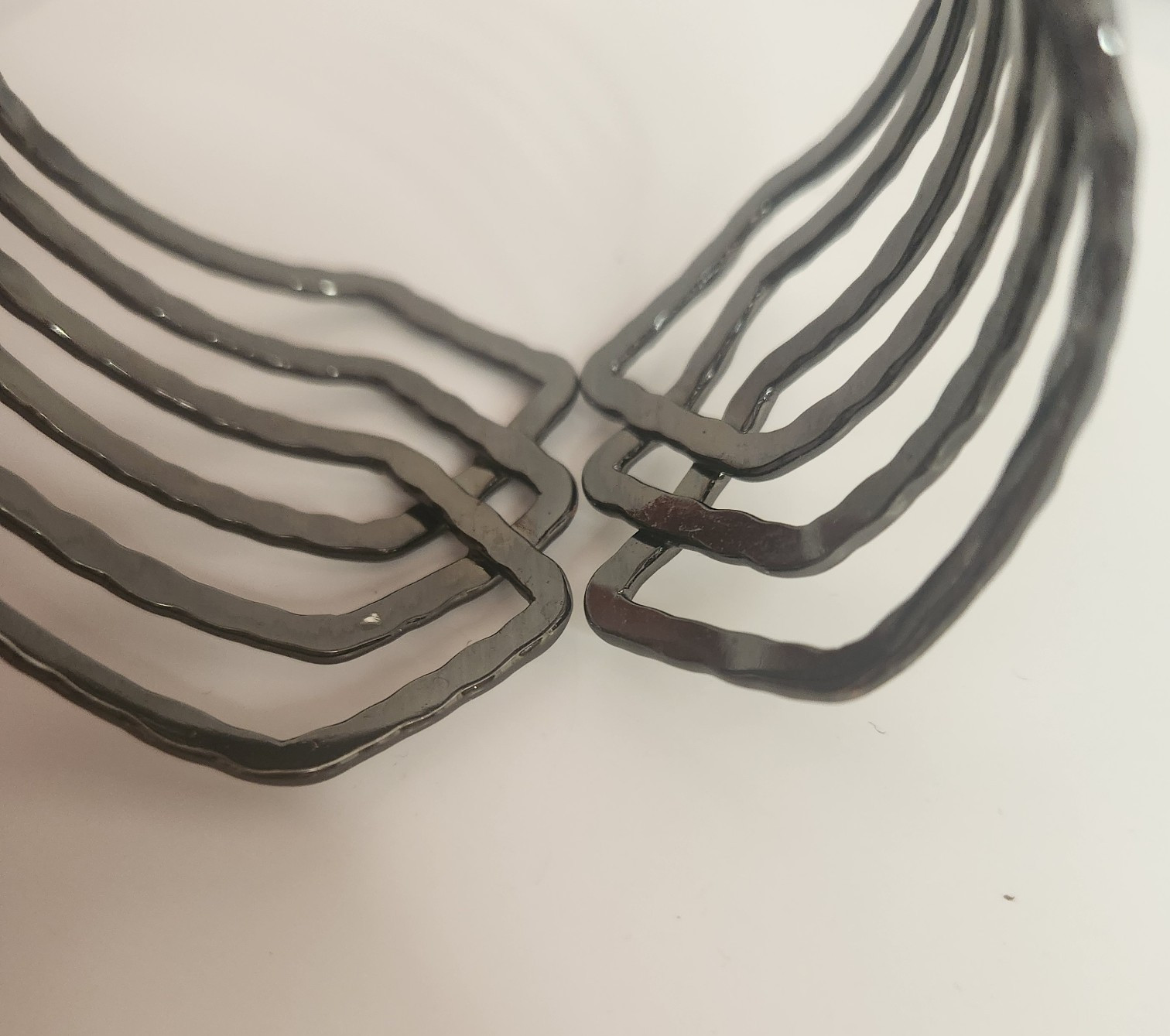 Gunmetal Hinged Bracelet Geometric Design 2″ x 7/8″