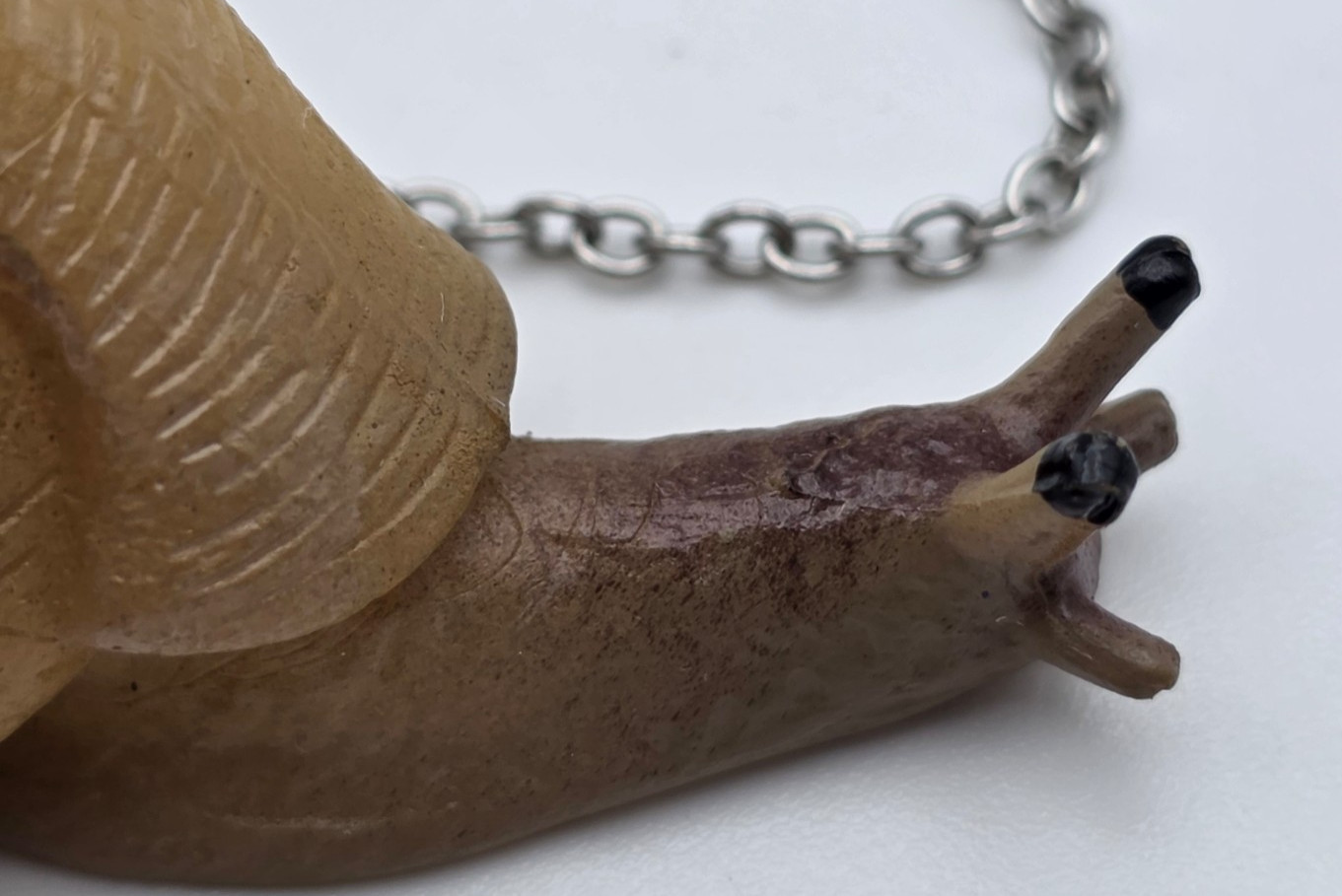 Brown Resin Snail Pendant Necklace Silver Tone Rolo Chain 18.5 In Whimsical