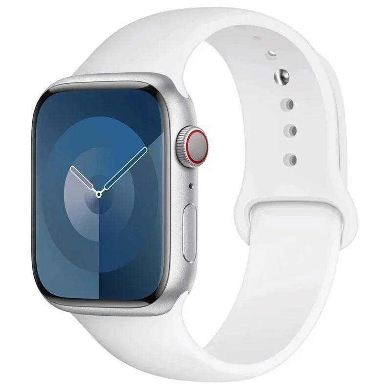 Silicone Band For Apple Watch strap 44mm 45mm sport bracelet iwatch series 8 7 6
