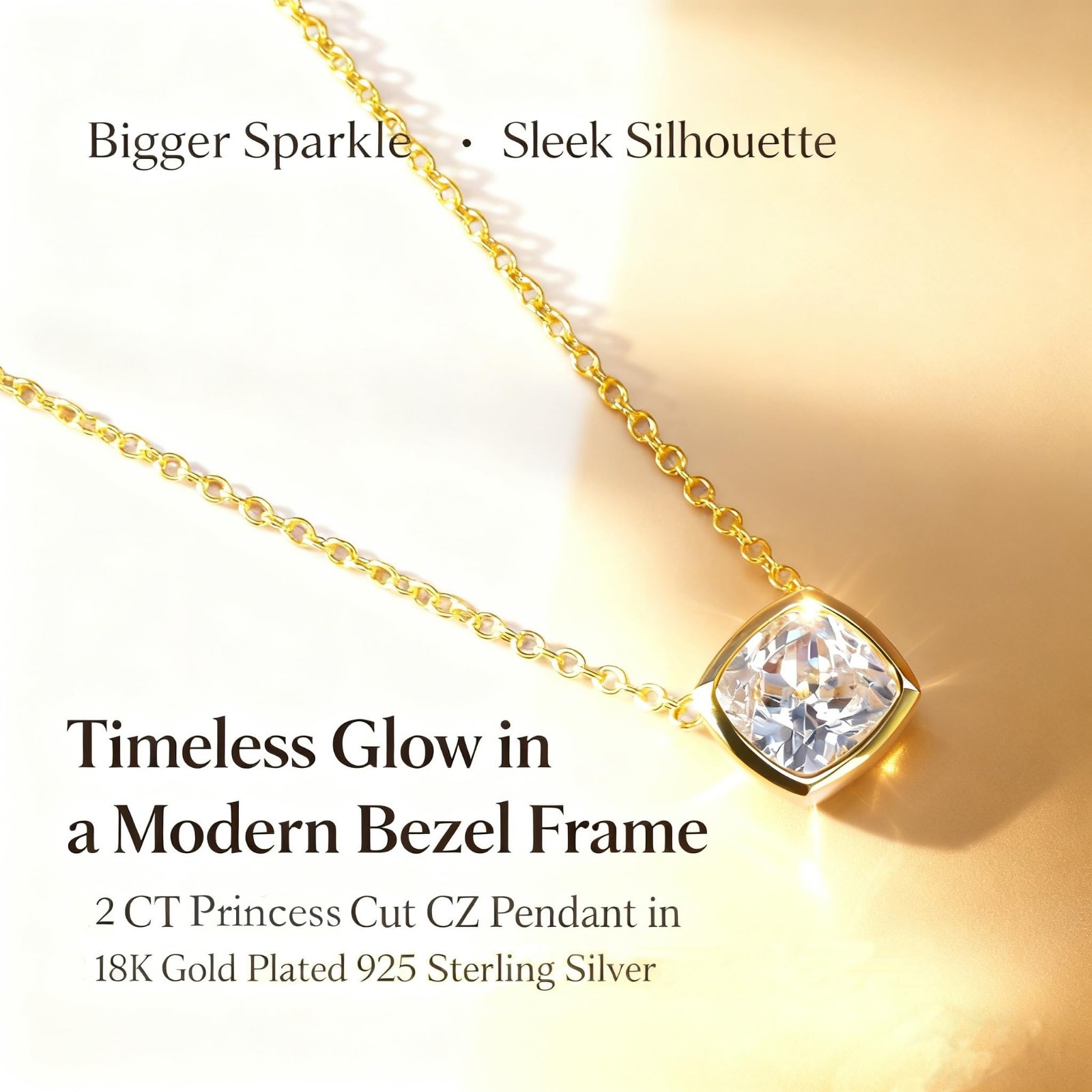 Solitaire Cubic Zirconia Necklace for Women, 1-3 CT Round/Heart/Princess Cut, 92