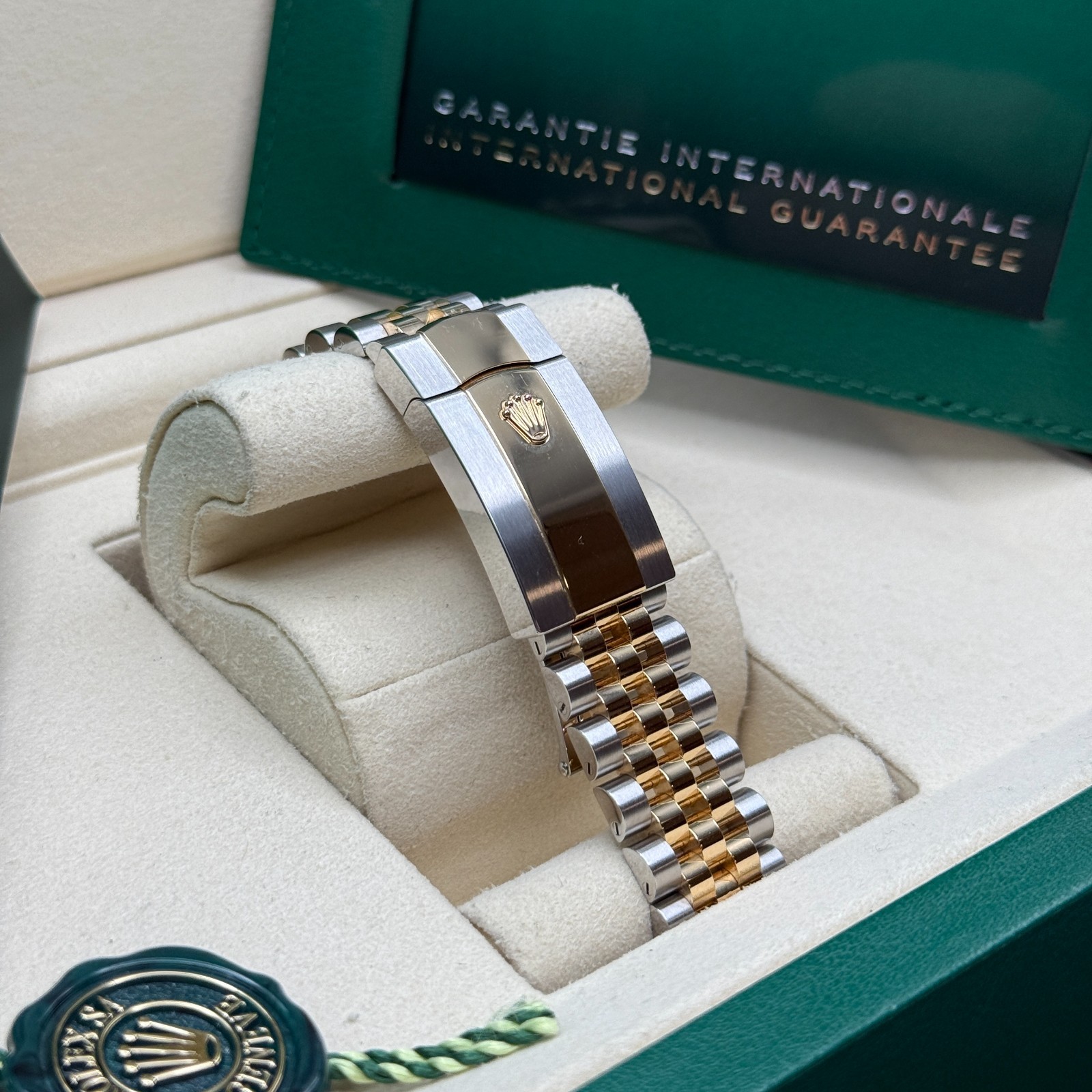 Rolex Datejust 36 White Index Dial Two Tone Yellow Gold Fluted Jubilee Bracelet
