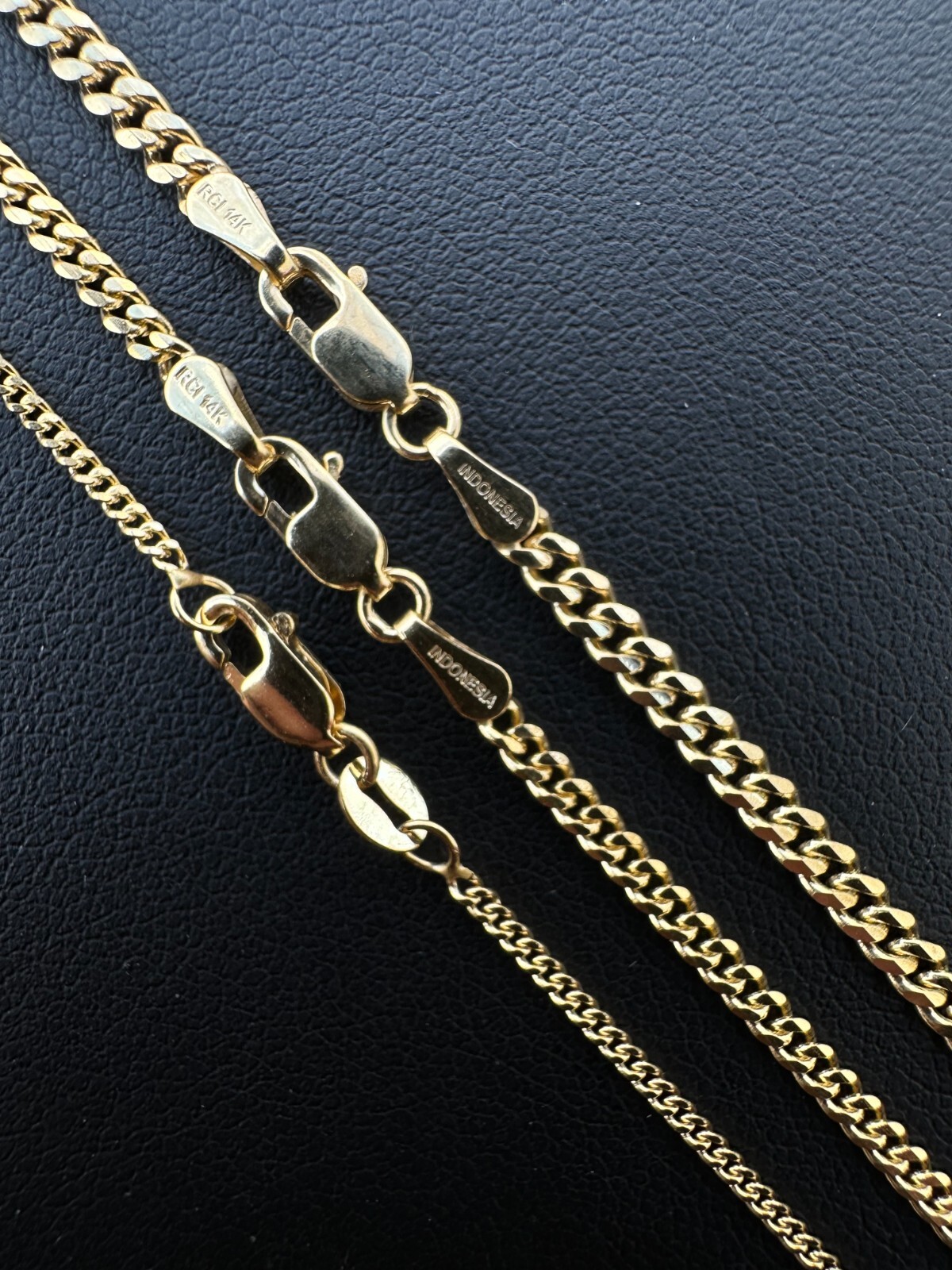 Men’s Ladies Solid 14k Yellow Gold Micro 1.5-3mm Miami Cuban Link Chain Necklace