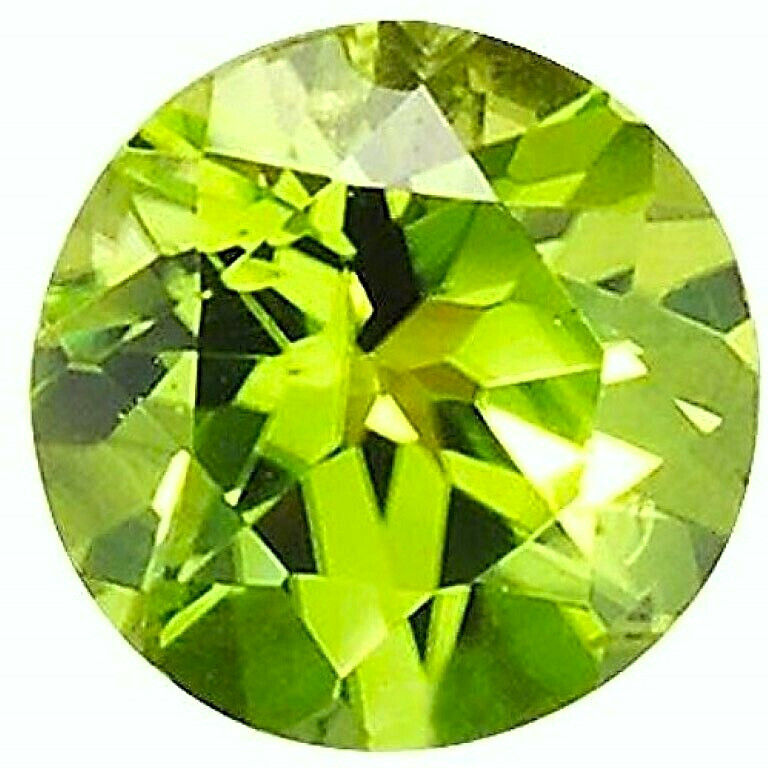 PERIDOT ROUND CUT GEM LIME GREEN PAKISTAN FACETED NATURAL GEMSTONE LOOSE NICE AA