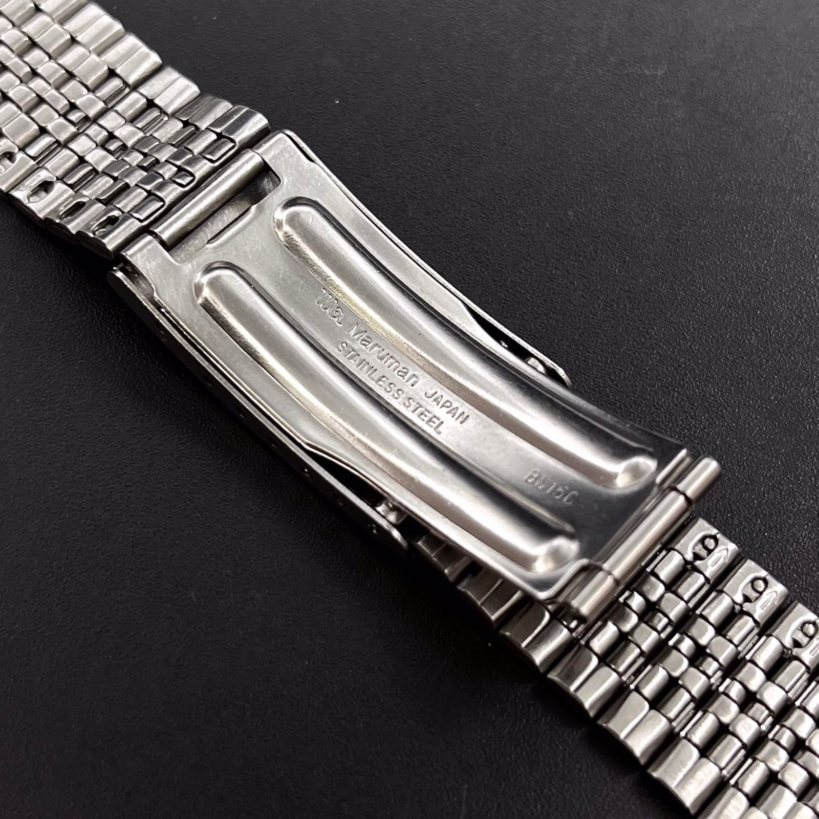 Vintage Maruman 18 to 19 MM Classic St, Steel Japan Men’s Watch Bracelet BS15C