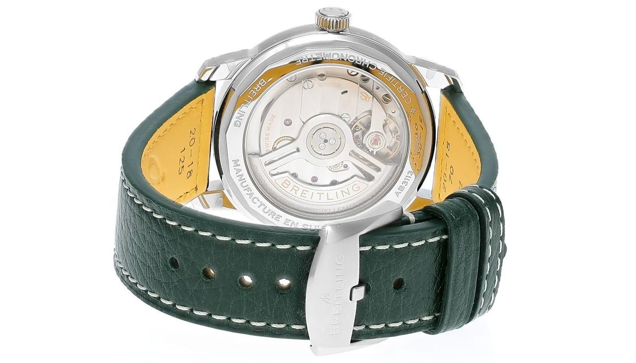 BREITLING Top Time B31 38mm Green Dial Leather Men’s Watch AB3113171L1X1