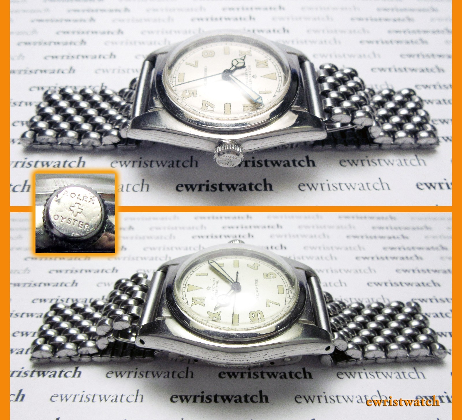 VTG Rolex Oyster Perpetual Chronometer Bubbleback California Dial w/BOR Bracelet