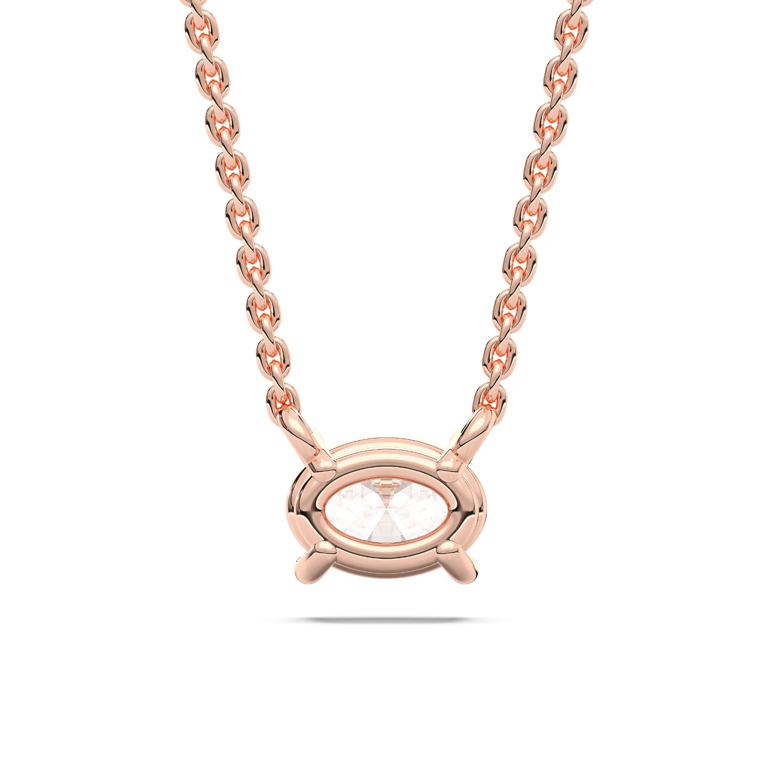 0.25Ct Oval Cut Lab Grown Diamond Pendant Necklace Sterling Silver Women Gift