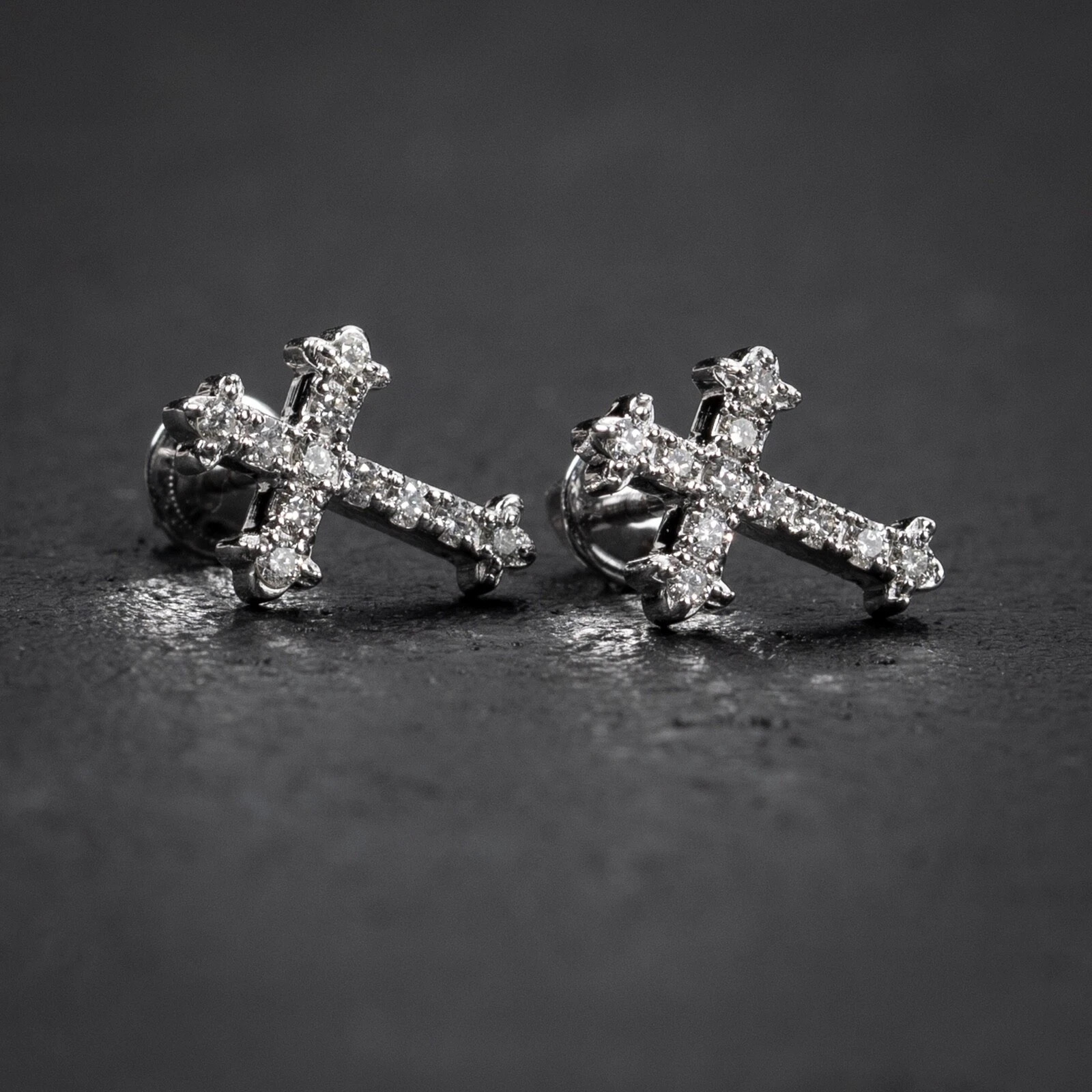 14K White Gold Plated 2.50Ct Lab Created Diamond Cross Stud Women’s Earring