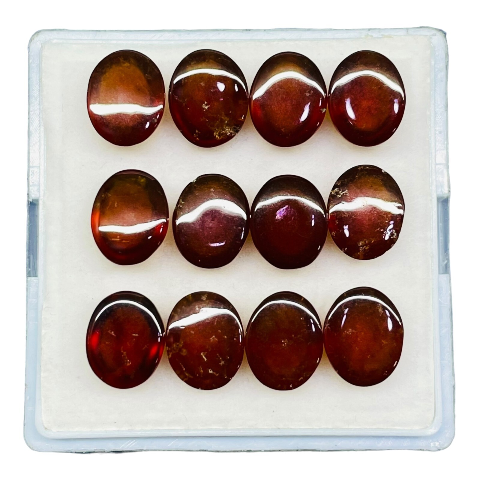 12 Pcs Natural Hessonite Garnet 11x9mm Oval Untreated Loose Untreated Gemstones