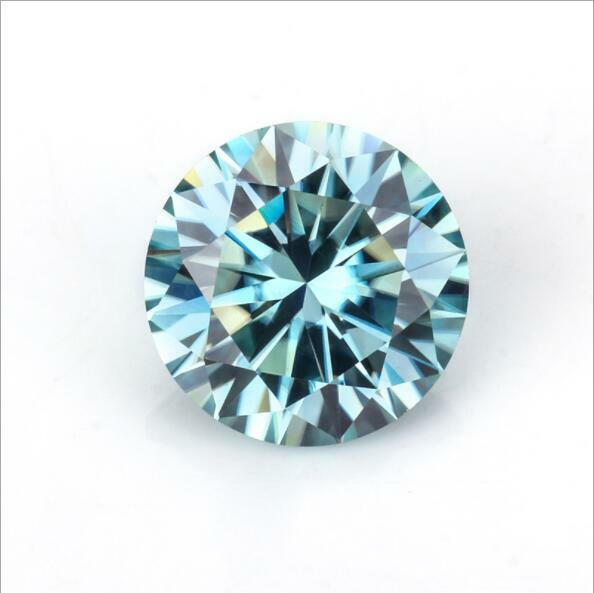 1X 0.50 CT To 5.00 CT Light Blue Loose Moissanite Gem Round Cut W Certificate