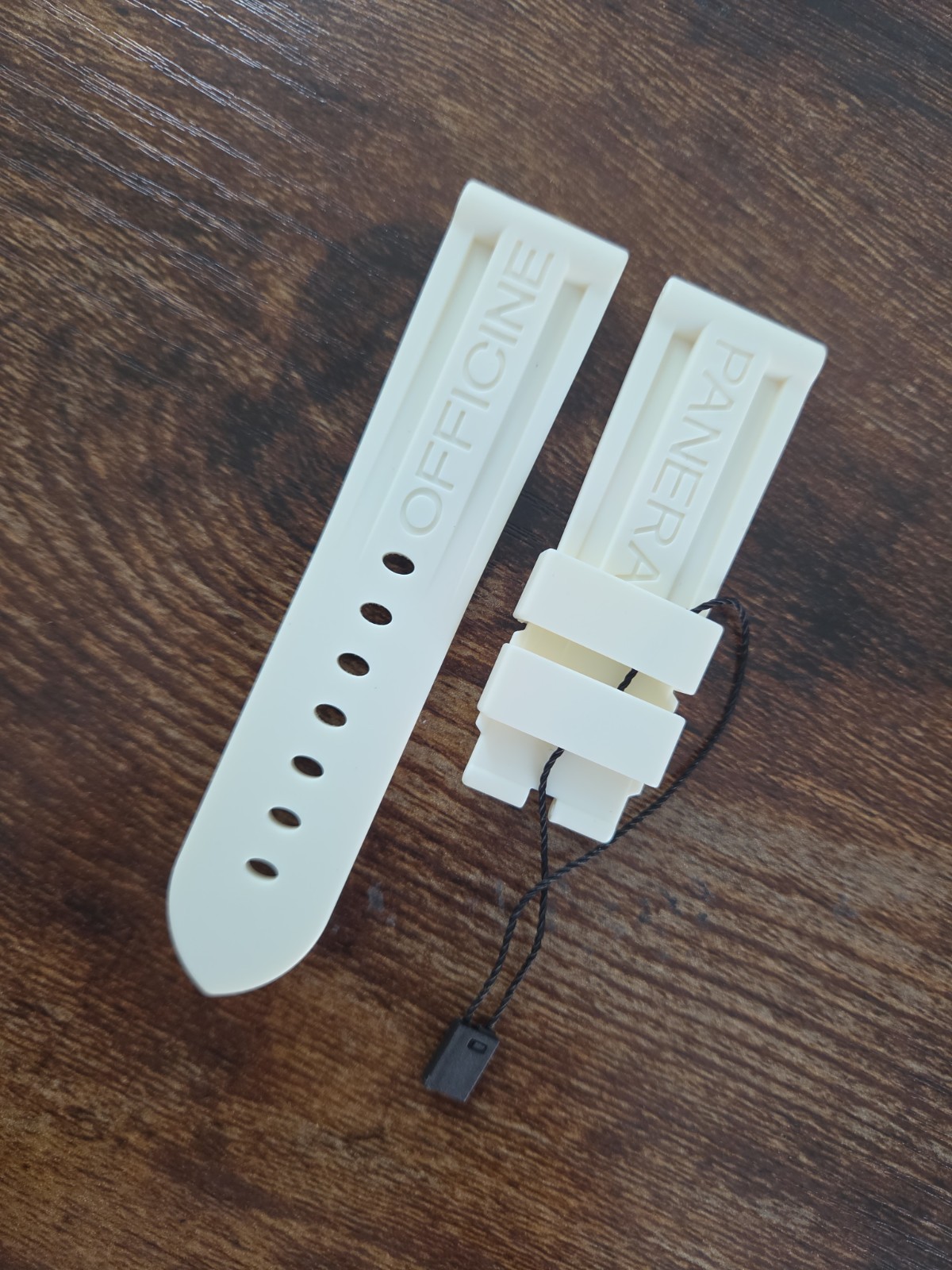 Panerai Watch 24/22mm White OEM Caoutchouc Rubber Tang Buckle Strap