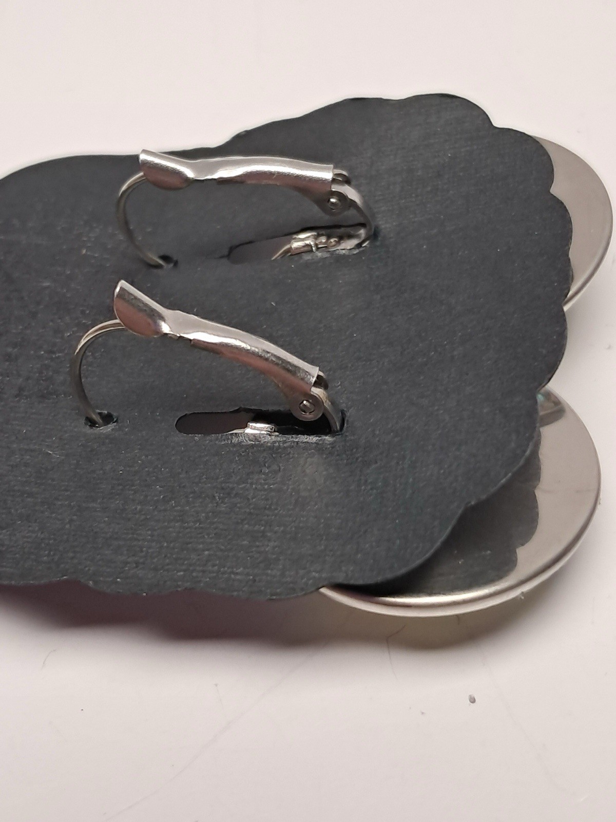 Dixie Bliss AB Druzy Crystal Statement Earrings Silver Tone Leverback