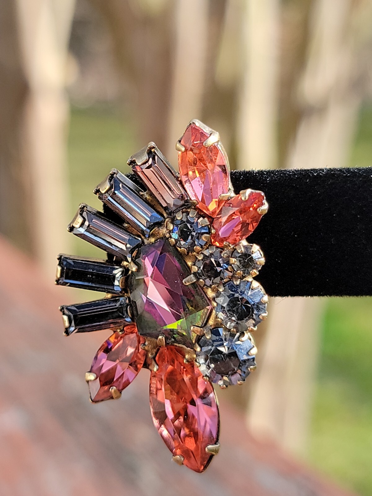 ELIZABETH COLE Statement Post Earrings Cluster CRYSTALS Multicolor