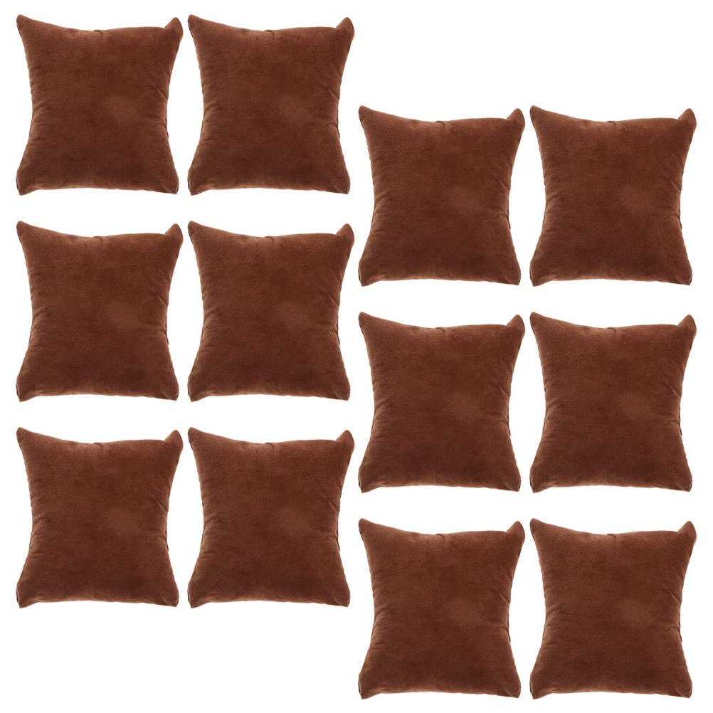 12Pcs Brown Bracelet Display Pillows Soft Flannel Watch Cushions