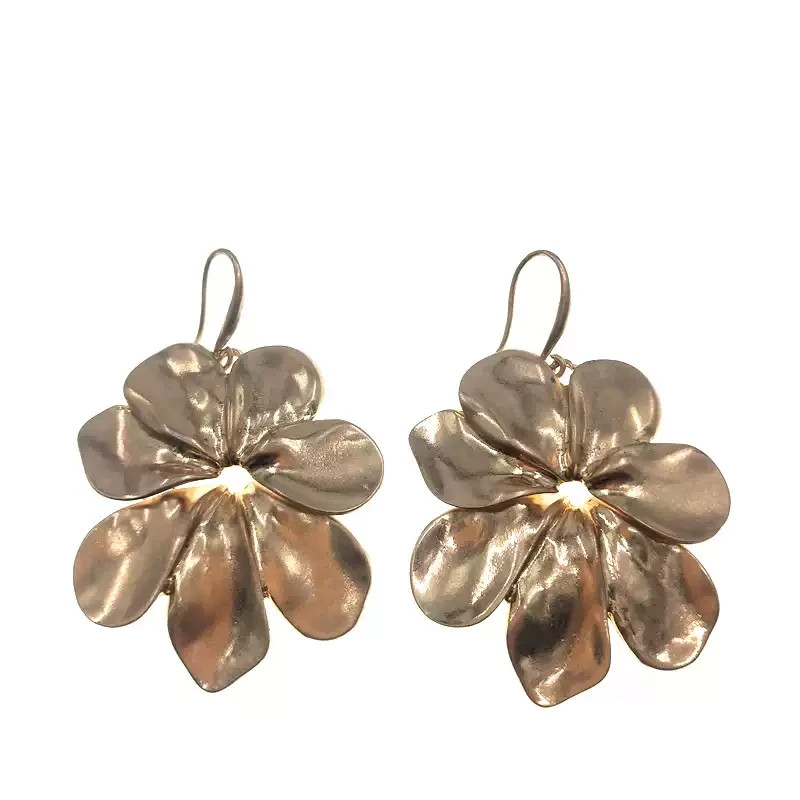 Robert Lee Morris Soho Large Flower Drop Earrings Gold Silver Statement Floral