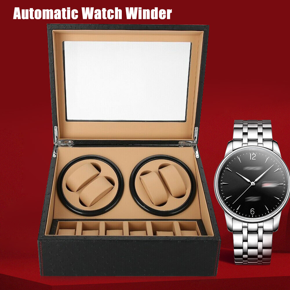 Automatic Watch Winder 4+6 Watch Display Box Quiet Motor Luxury Storage Case HOT