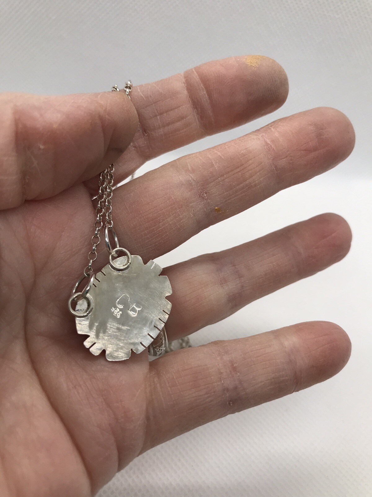 Hematite Pendant In Sterling Silver 18” Chain