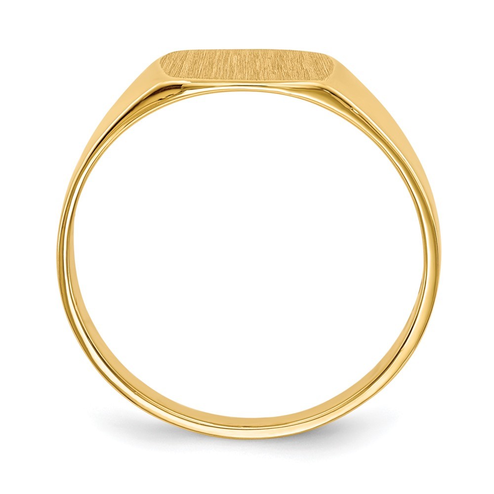 14k Yellow Gold 9.0×8.5mm Cushion Closed Back Signet Men’s Ring Size 7