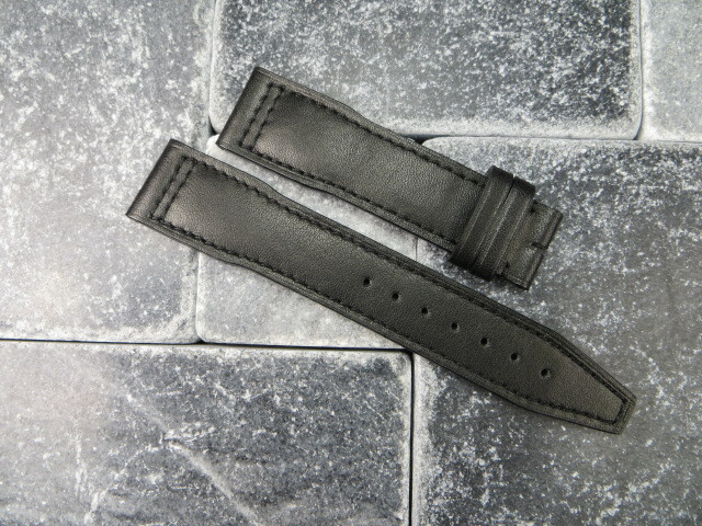 New 20mm Calf Leather Strap Black Watch Band for IWC Pilot Top Gun Black 20 x1
