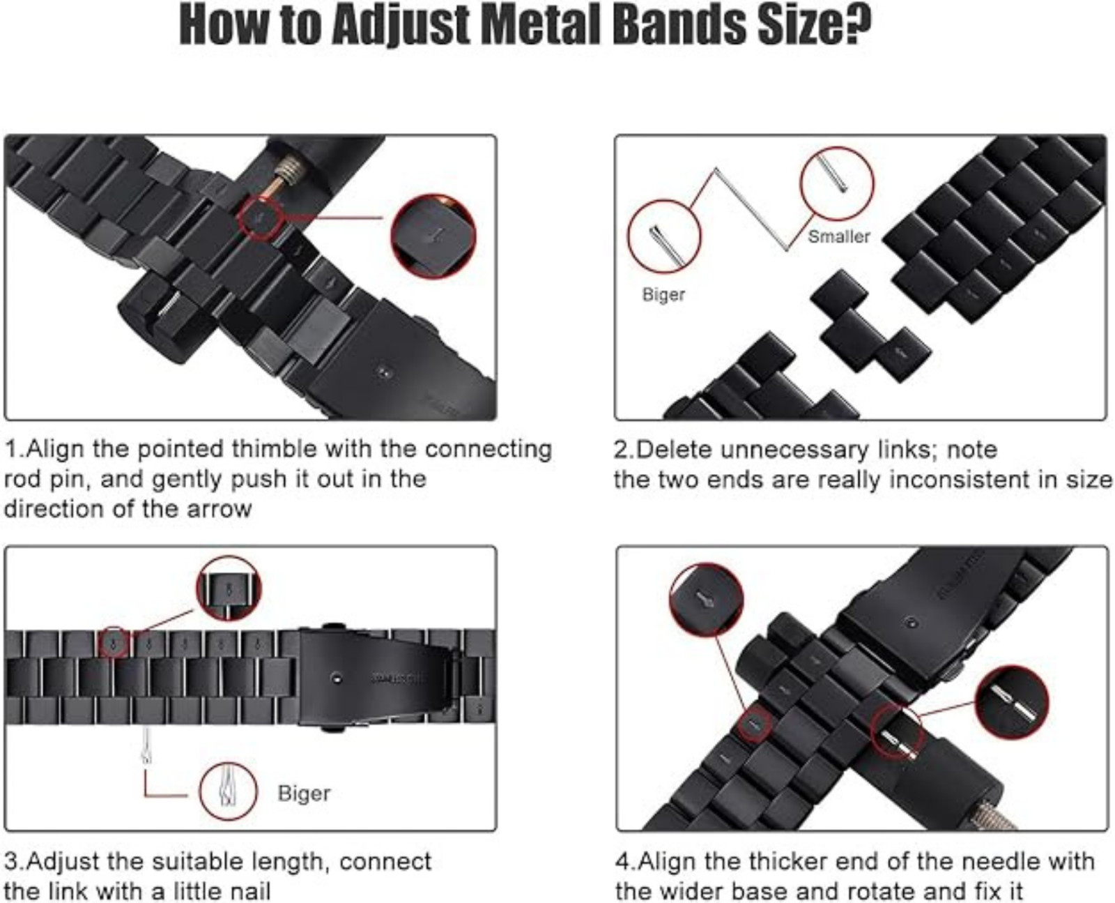 Olytop Watch Link Removal Kit – 2 Pack Tool Set for Easy Strap Adjustment