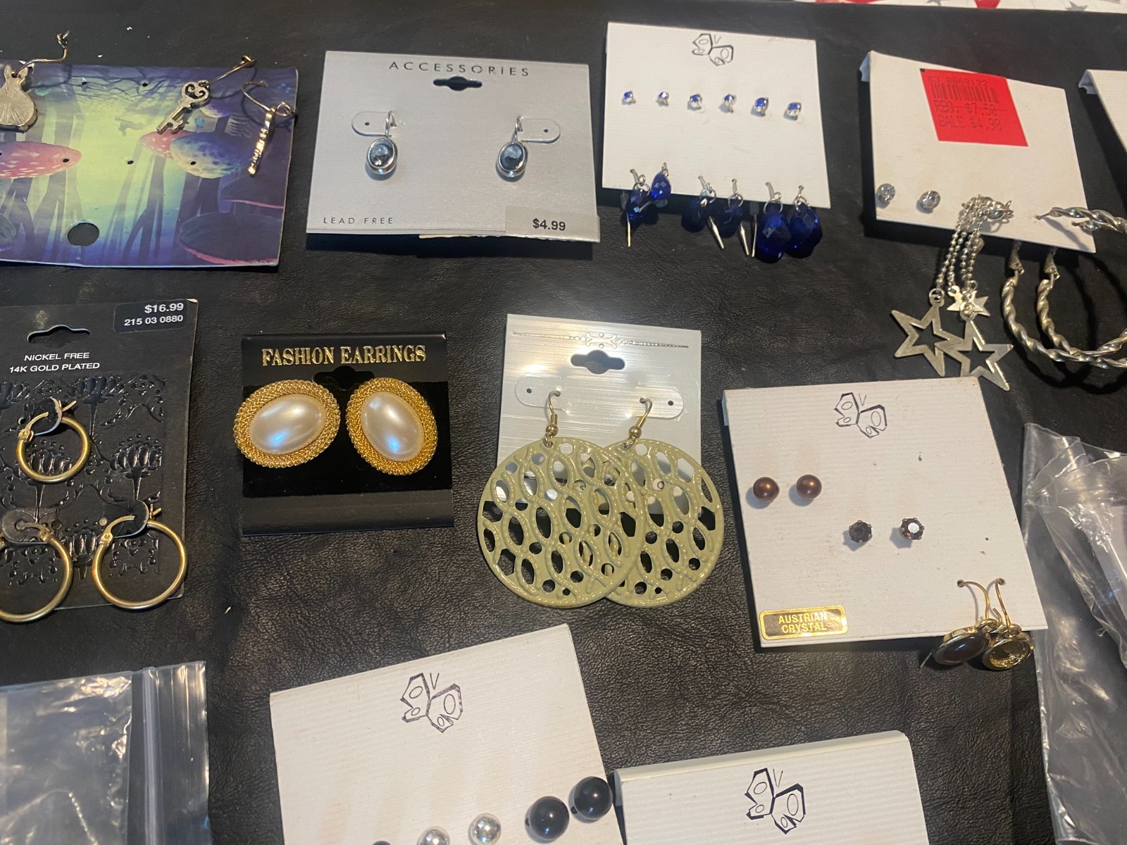 huge lot 80+ pairs earrings earring dangle stud hoop clip shop estate mix “R”