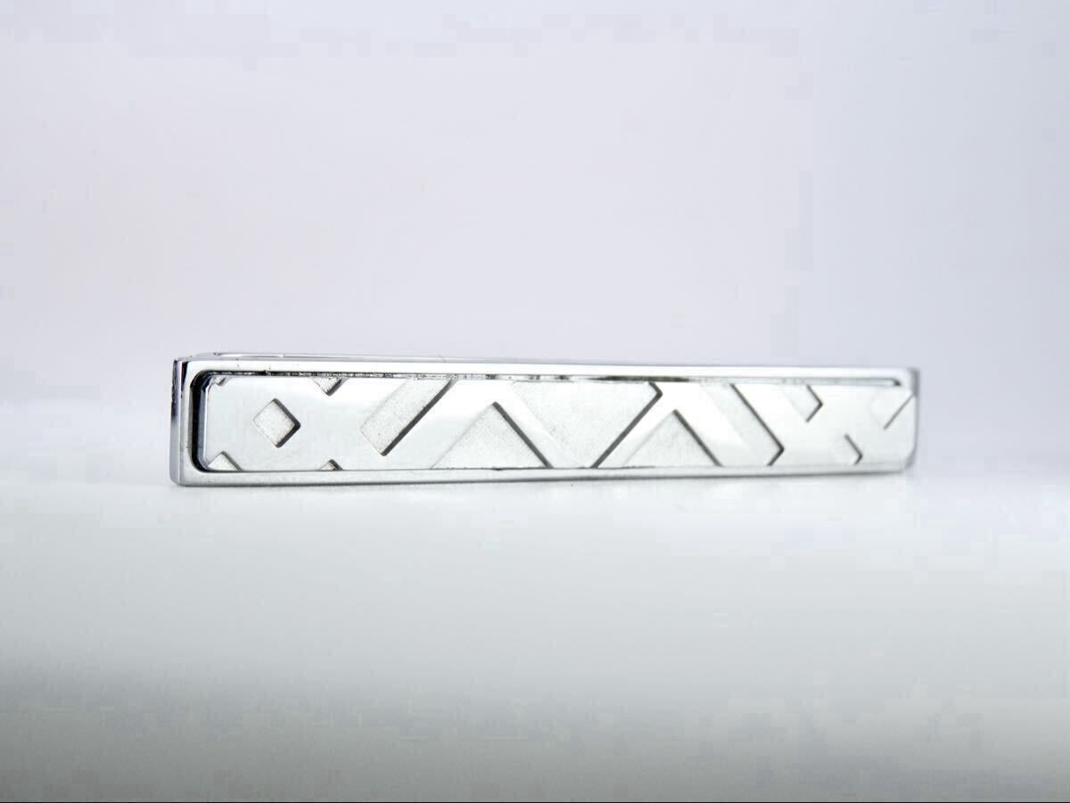 BURBERRY Box Glen Check Silver Burberry Tie Pin Tie Bar 7 2 143