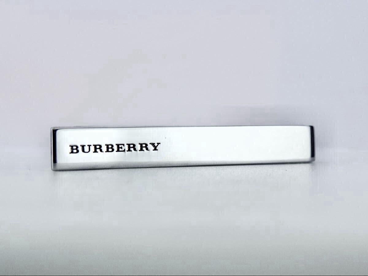 BURBERRY Box Glen Check Silver Burberry Tie Pin Tie Bar 7 2 143