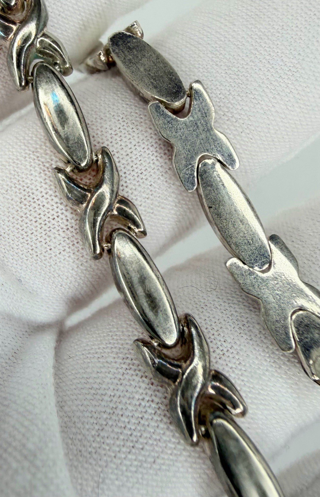 Vintage STAR 925 X’s & O’s Hugs Kisses Sterling Silver XO Link Bracelet