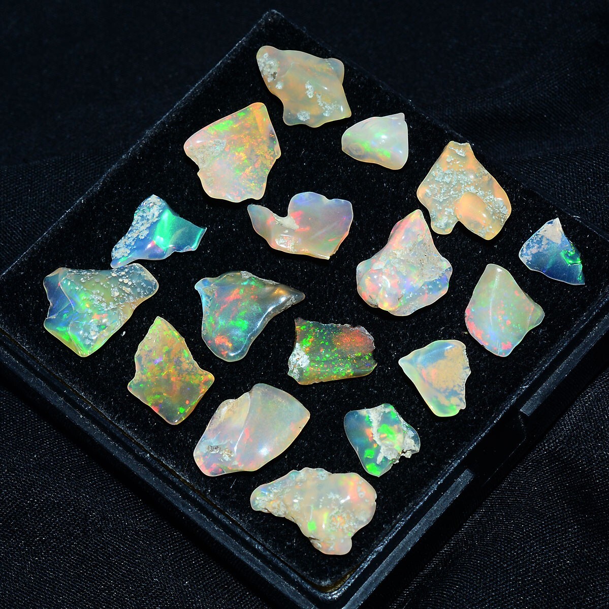 17 Pcs Natural Ethiopian Opal Rough AAA+ Grade Jumbo Welo Fire Raw Gemstones Lot