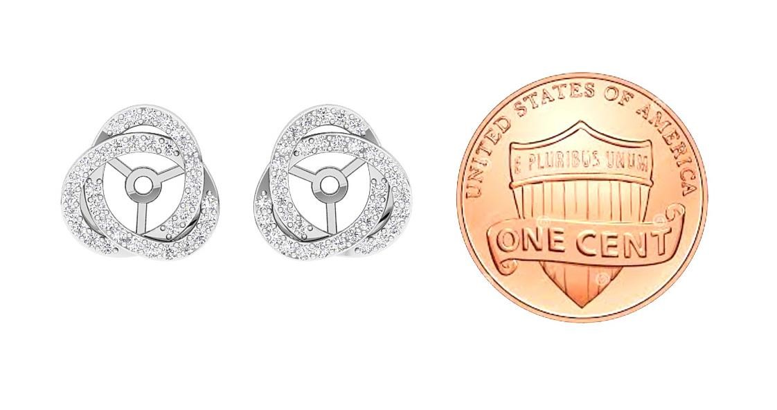 Removable Jacket Earrings I1 G 0.60 Carat Round Diamond 14K Solid Gold 12.70 MM