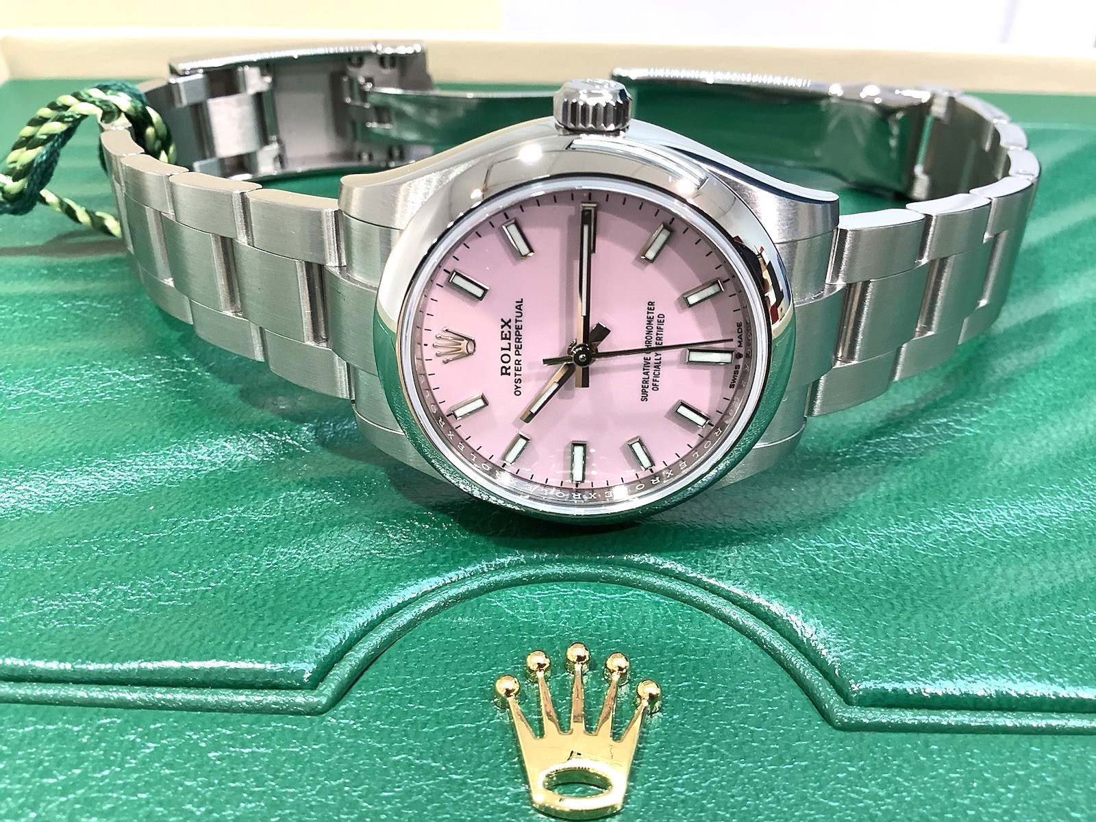 ROLEX 277200 Oyster Perpetual CANDY PINK 31mm Complete Set & Both Tags Still NIB