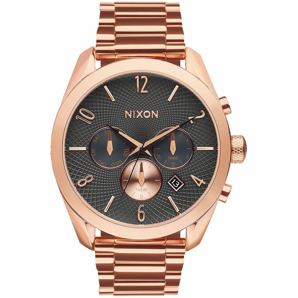 Nixon Bullet Chronograph Rose Gold / Gunmetal Watch, 42mm, A366 2046, NIB