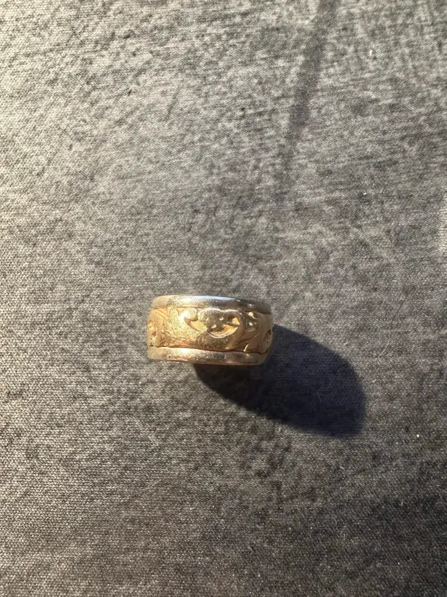 ArtCarved 14K Yellow White Gold Floral Design Size 3 Wedding Band Ring