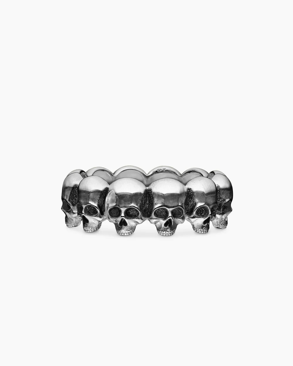 David Yurman Memento Mori Skull Band Ring Sterling Silver, 8.5mm – Sz 9