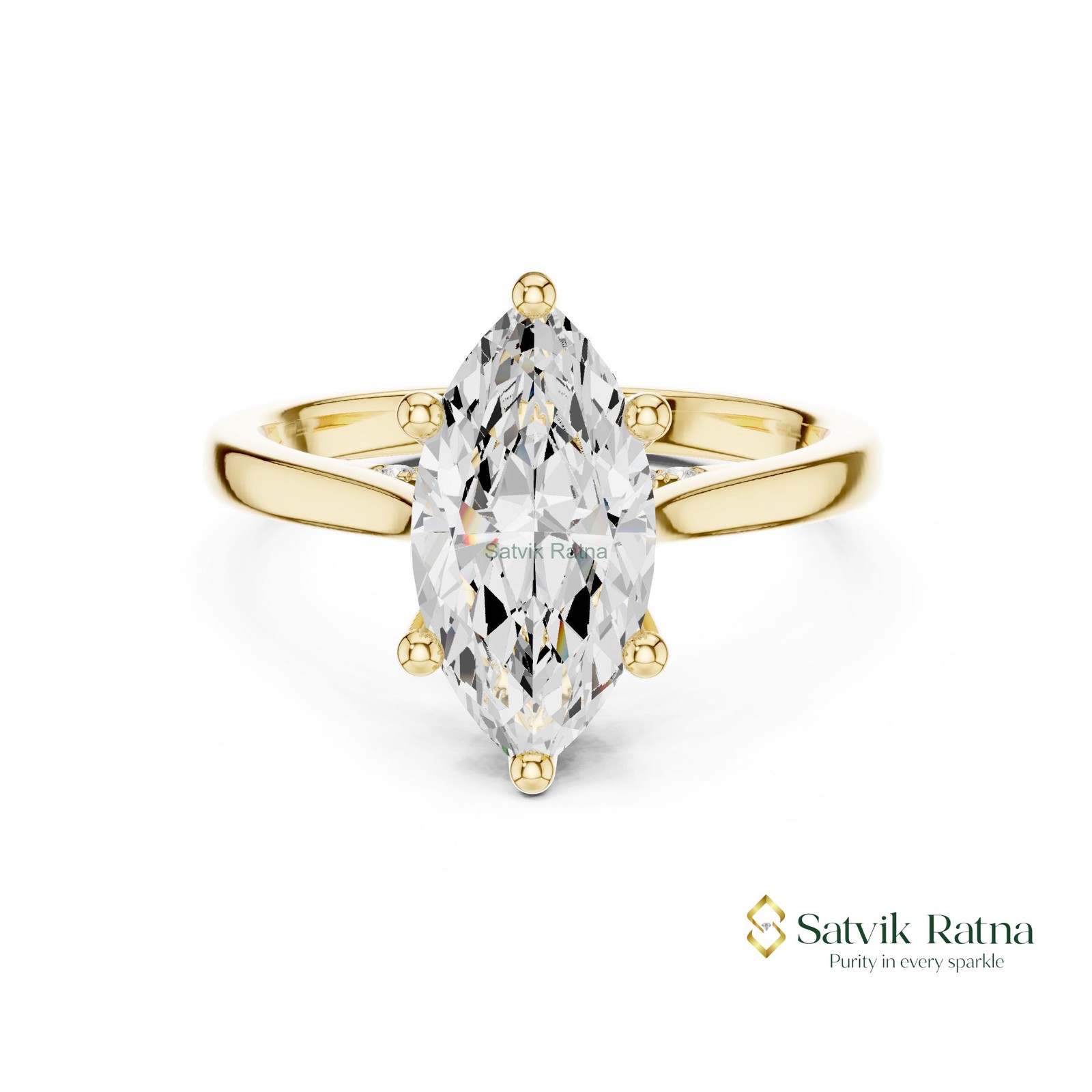 Engagement VS1 Diamond Halo Women Prong Promise Ring Lab Grown 14K Gold Marquise