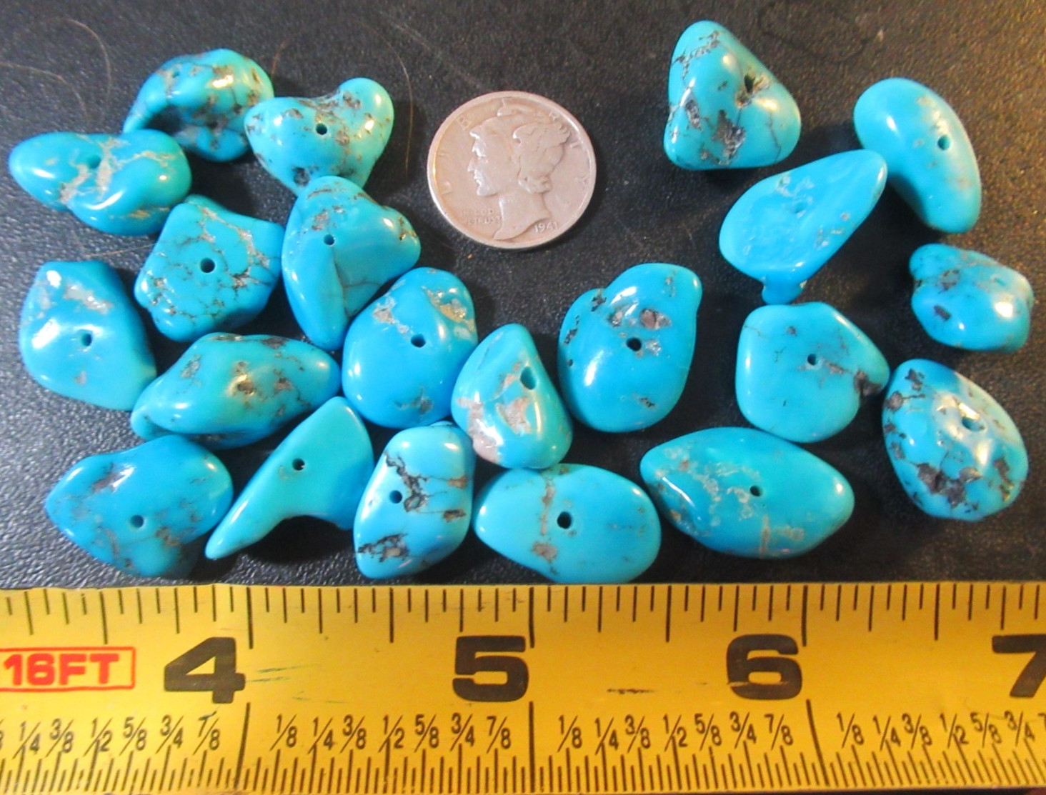 ~SALE~ SLEEPING BEAUTY TURQUOISE 40g. LARGE DRILLED 14X13mm TO 21X14mm #848