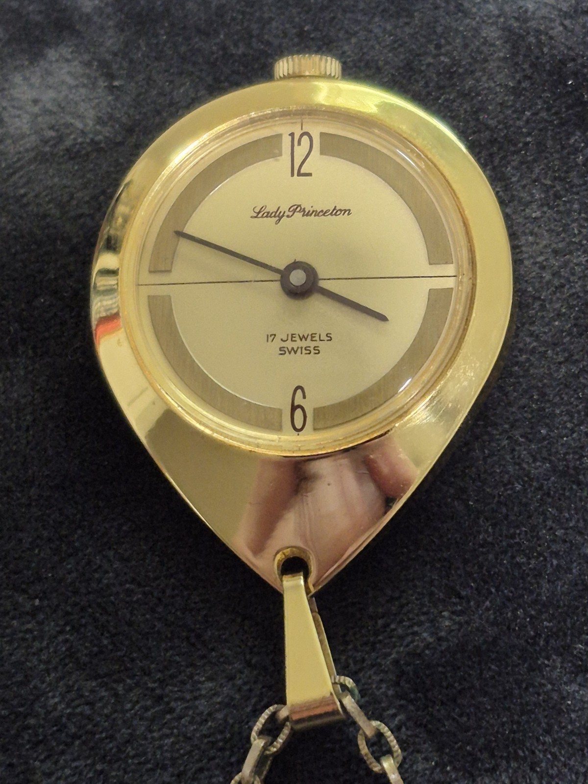 Lady Princeton Swiss Made 17J Manual Mechanical Necklace Watch Chain