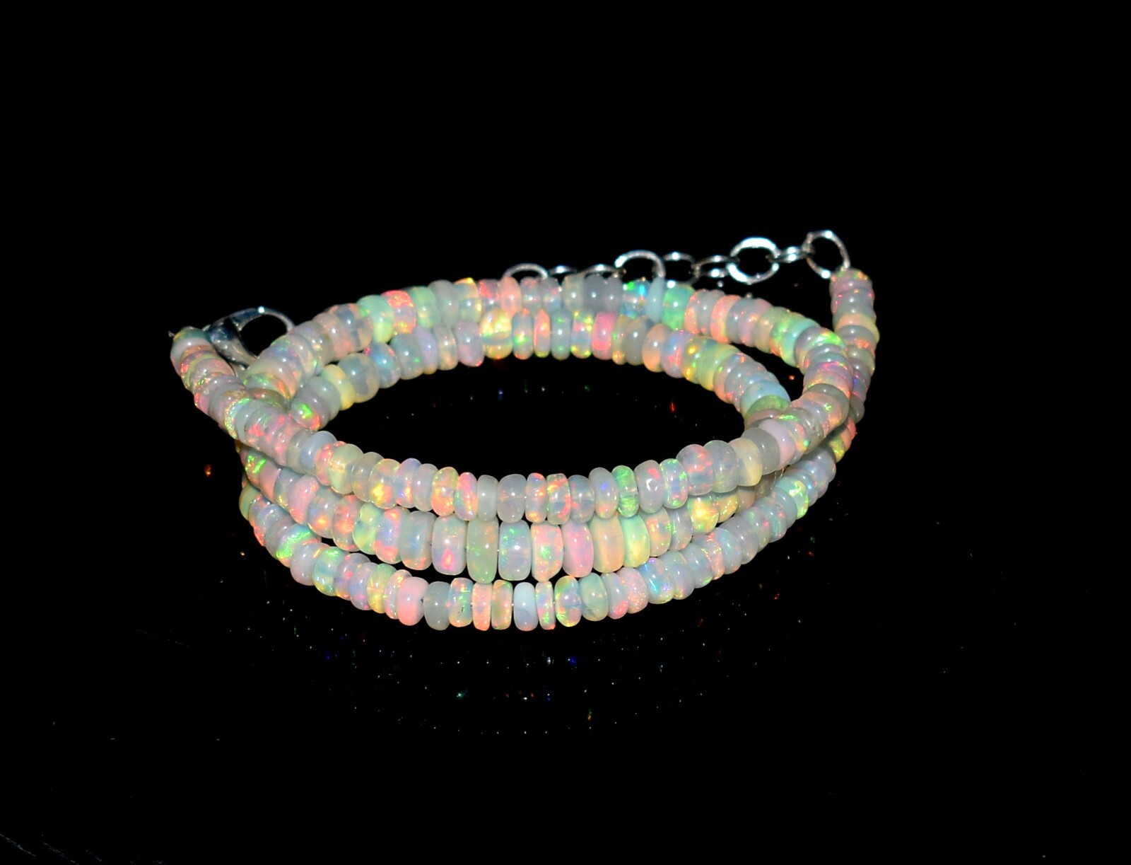 Opal Natural Ethiopian Opal Wello Fire Opal Gemstone 4-6mm Beads Necklace “16