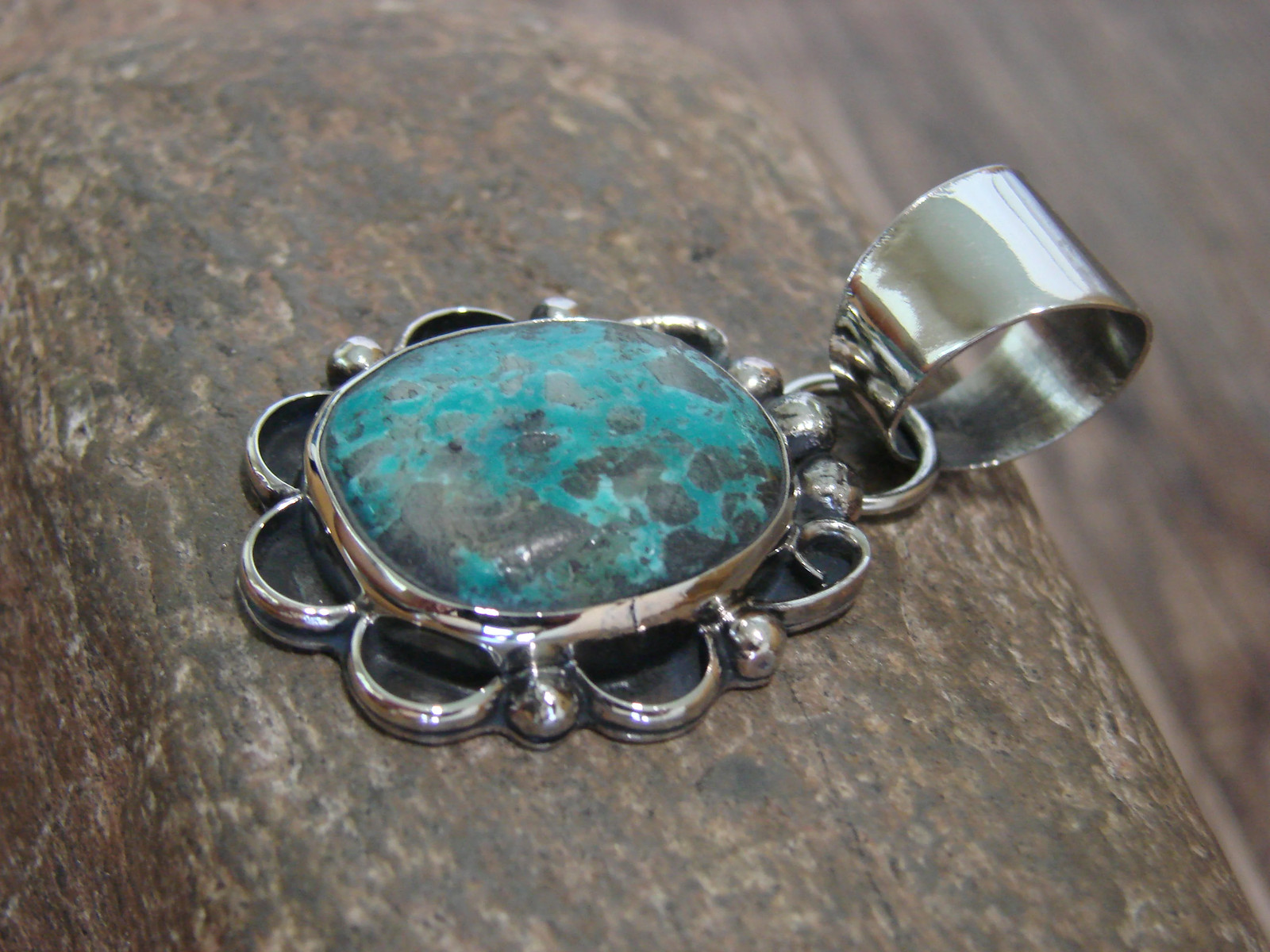 Native American Navajo Nickel Silver & Turquoise Pendant – Cleveland
