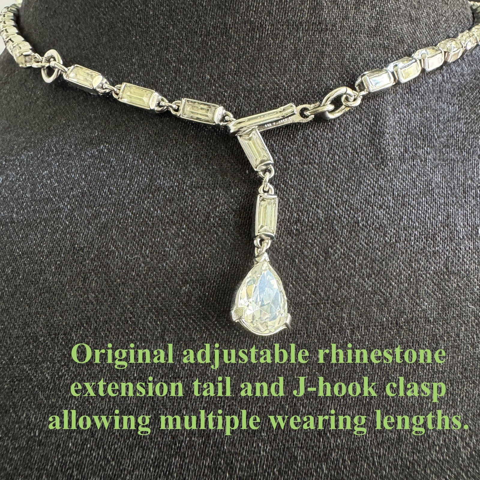 Vintage 1955 Crown Trifari Rhinestone Necklace Alfred Philippe J Hook Choker