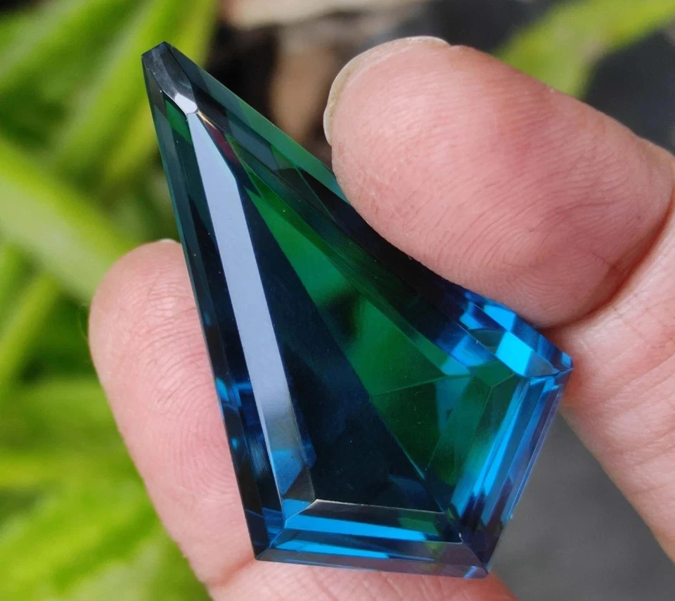 85 Ct Fancy Shape Londan Blue Topaz Certified Natural Brazilian Loose Gemstone