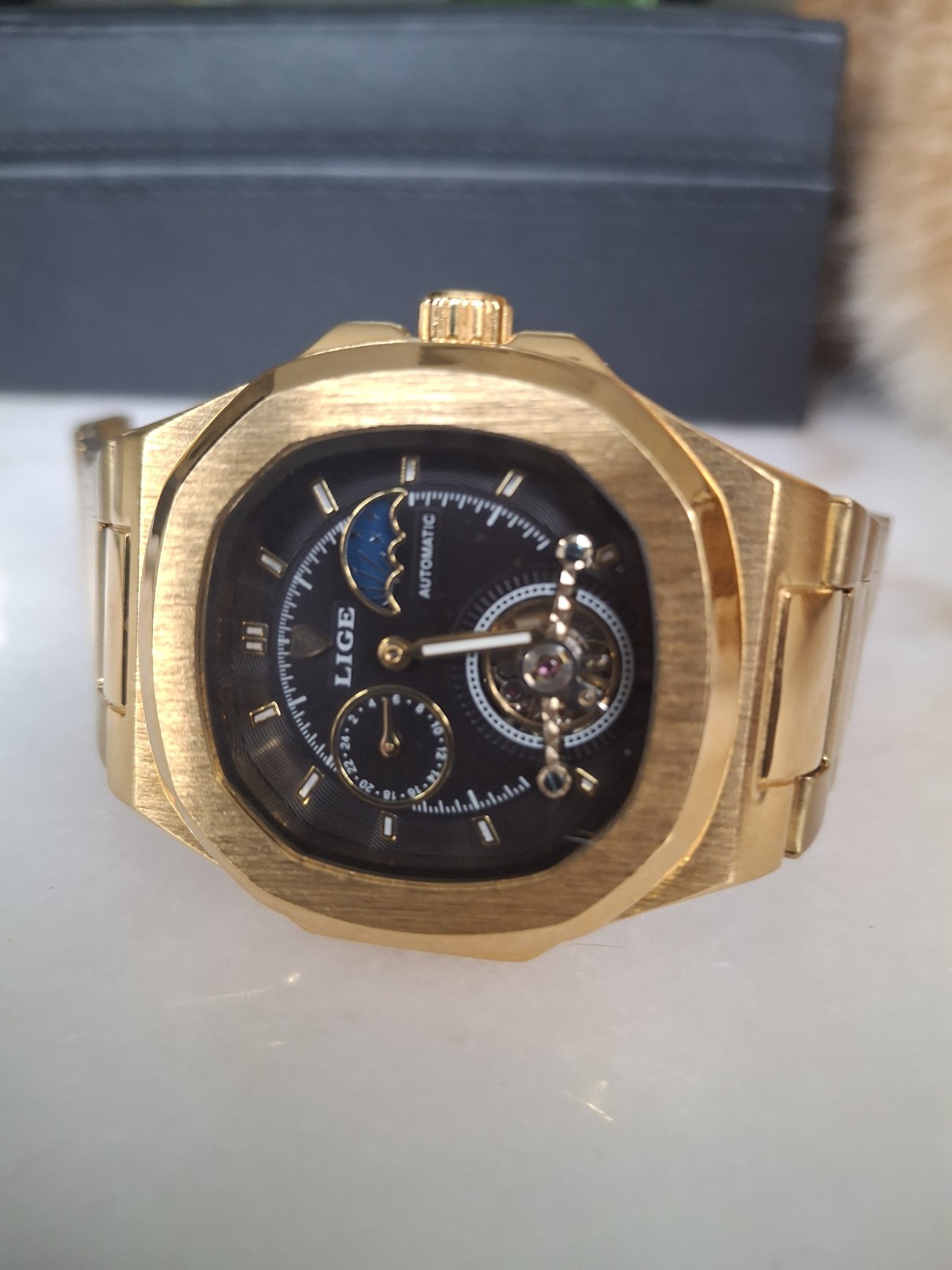 40MM LIGE Automatic Men Luxury Watch 30M Waterproof Luminous Stainless Steel NEW