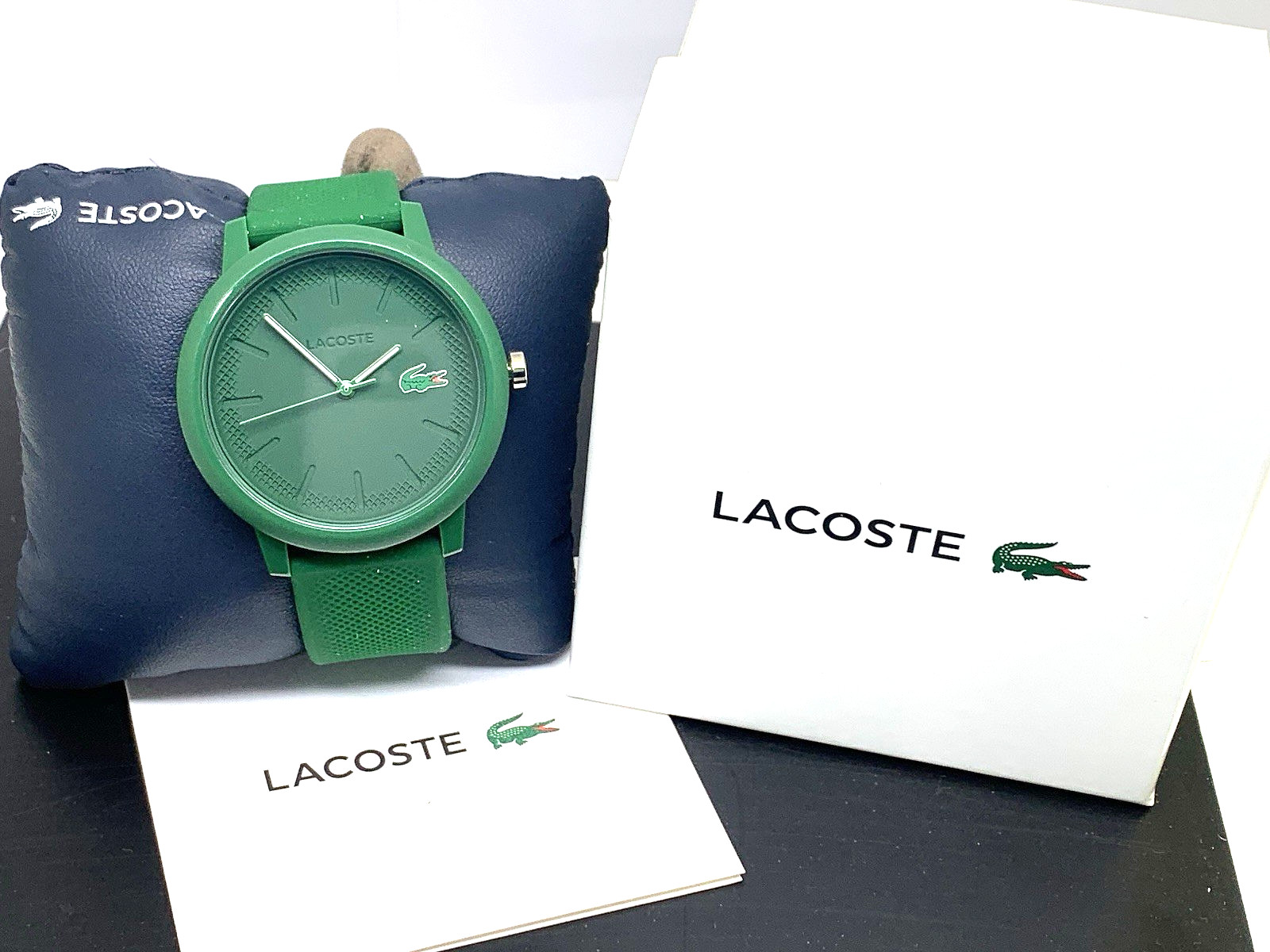 Lacoste Men’s Watch 2011170 Quartz Green Dial Rubber Band 42mm