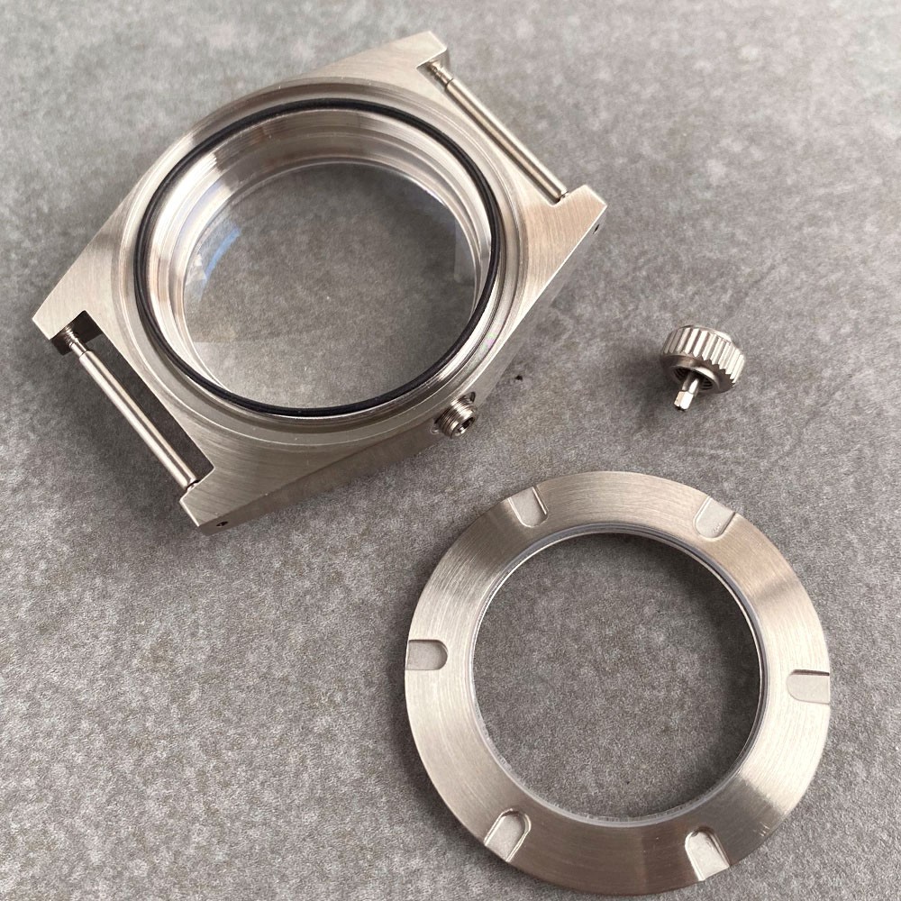 New 38mm AR Sapphire 20ATM Brushed Steel Watch Case Fit NH35 ETA2824 Miyota 8215
