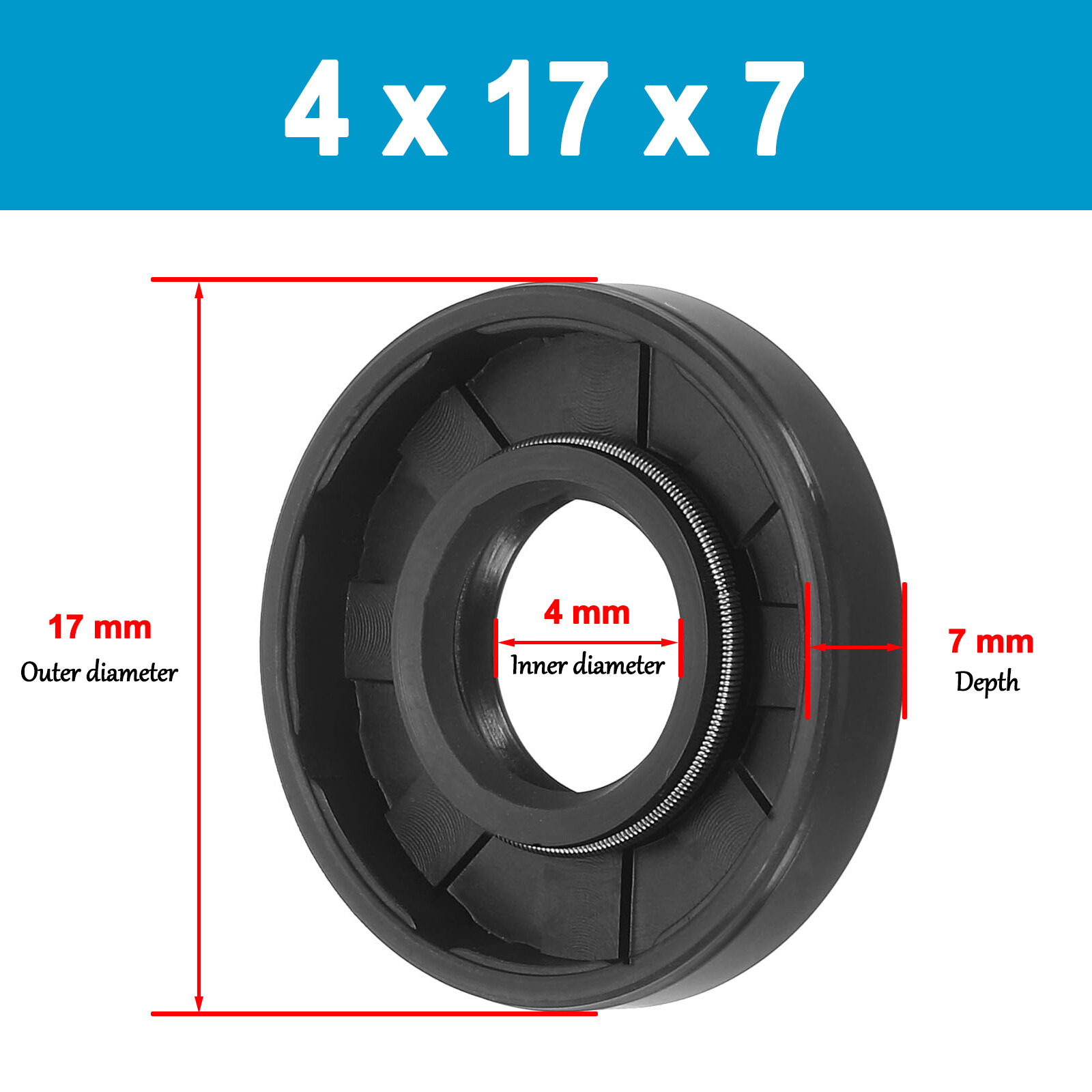 Oil Seal Metric Size Rotary Shaft Seal Inner Dia 4 5 6 7 8 9 10mm All Depths NBR