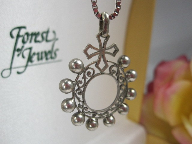 Antique European Silver Pendant with Little Cross Motif