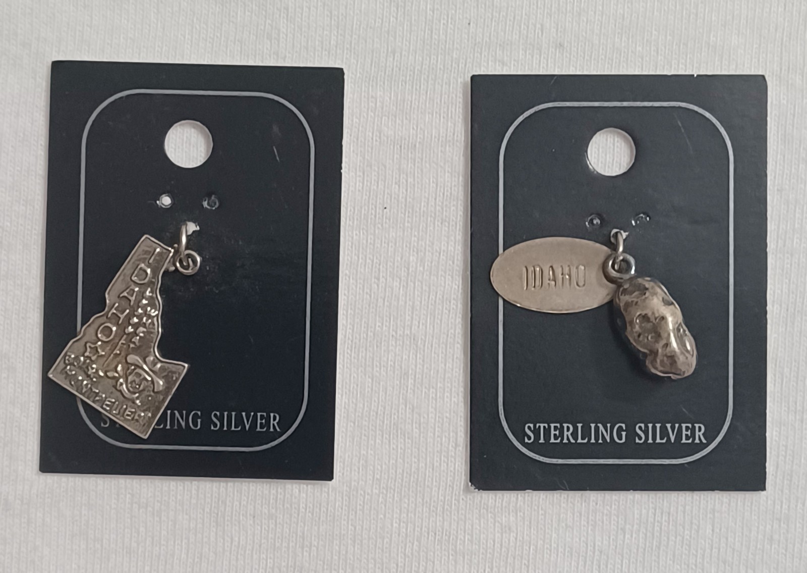 (2) State Of IDAHO Sterling Silver Charms, Boise Montpelier Charm & Idaho Potato