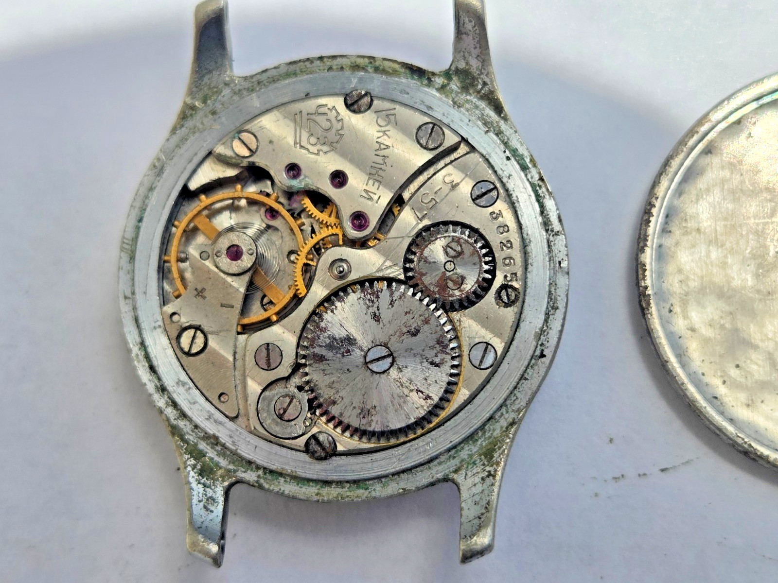Russian Wristwatch Watch Pobeda , Victory . Made in USSR . Not working for parts